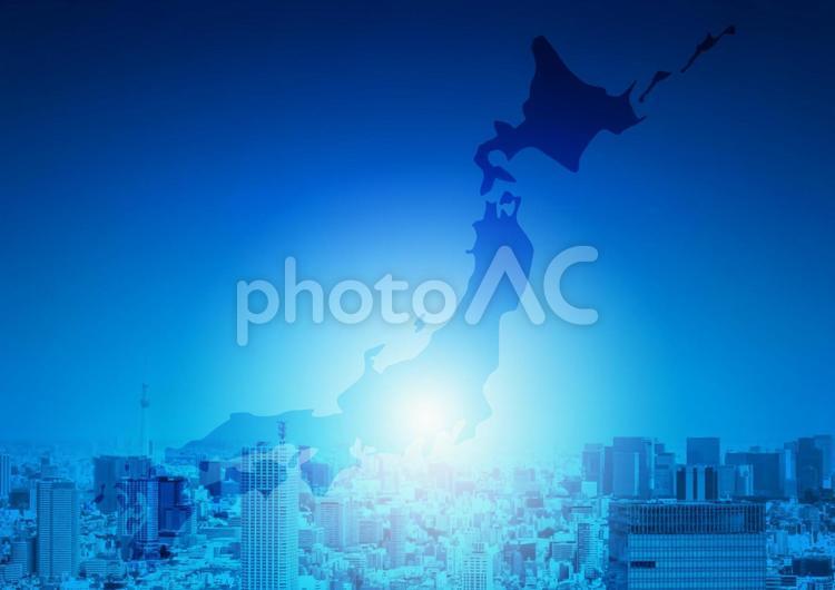 日本的藍色城市和地圖, 日本, 地图, 光, JPG